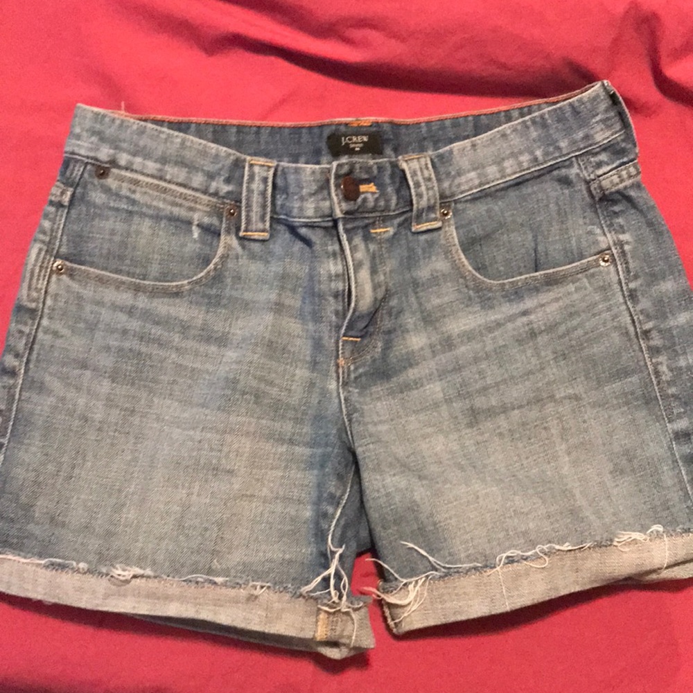 Denim Raw Edge Shorts